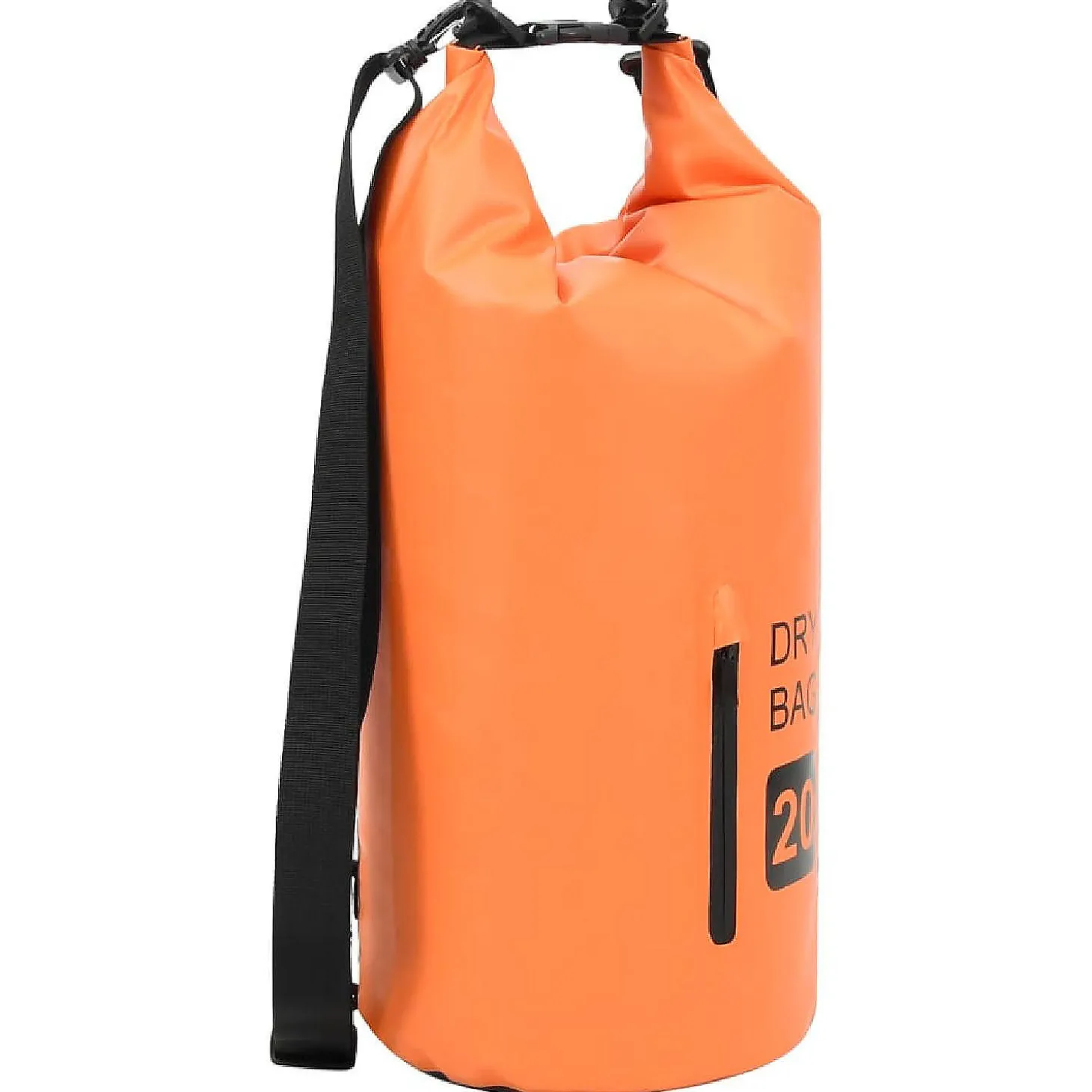 Vidaxl Dry Bag With Zipper Orange 5.3 Gal Pvc