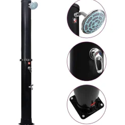 Vidaxl Outdoor Solar Shower With Shower Head And Faucet 10.6 Gal
