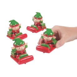 Whimsical Christmas Elf Pull-Back Sleighs - 12 Pc.