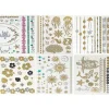 Wrapables® Celebrity Inspired Temporary Tattoos In Metallic Gold Silver And Black (6 Sheets), Large, Marine Animals