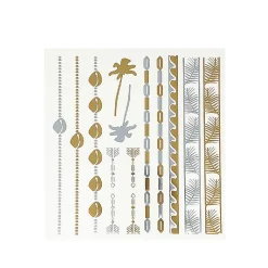 Wrapables® Celebrity Inspired Temporary Tattoos In Metallic Gold Silver And Black (6 Sheets), Large, Marine Animals