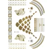 Wrapables Large Metallic Gold Silver And Black Body Art Temporary Tattoos, Statement Necklace, Chains, Bands