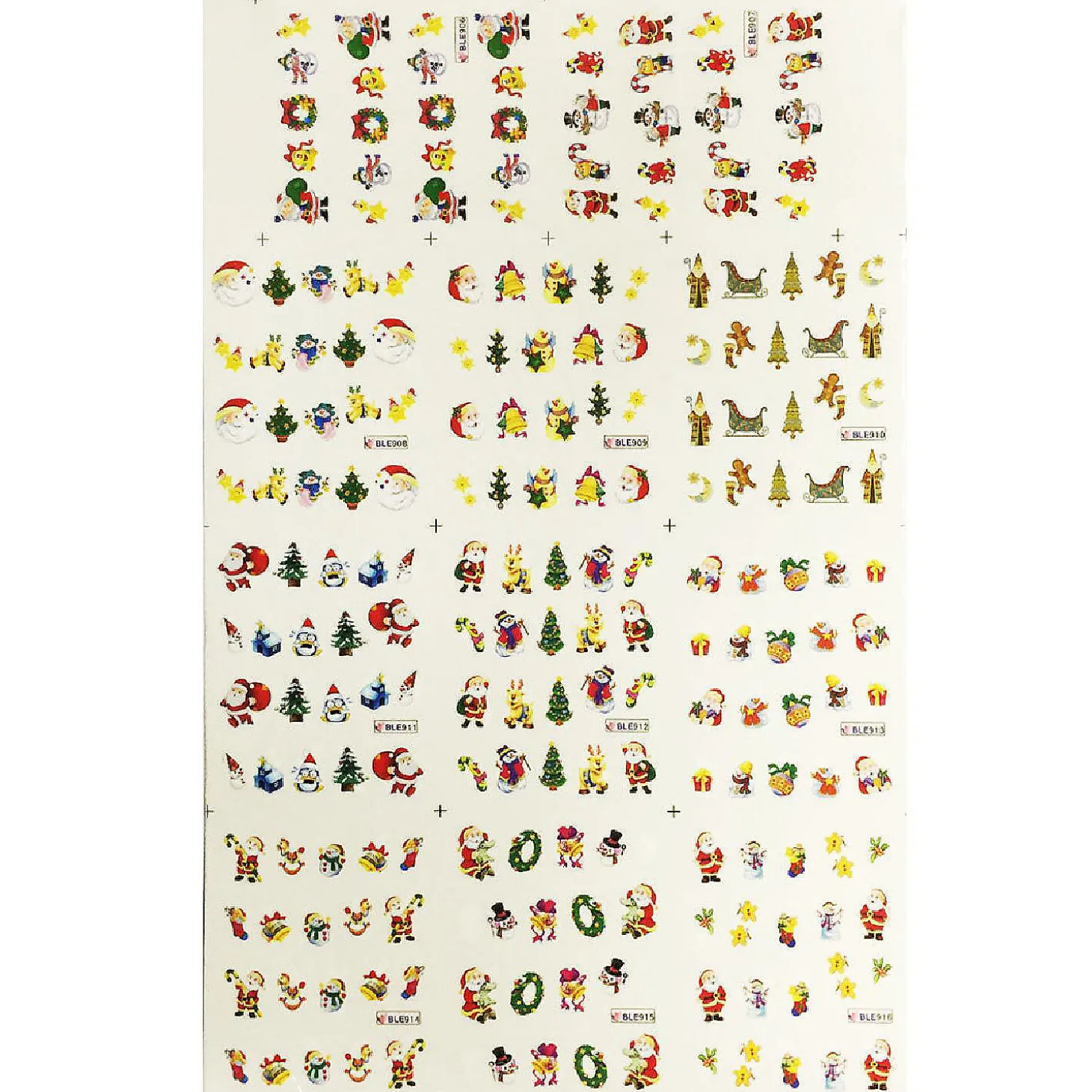 Wrapables Santa & Friends Water Slide Nail Art Decals (11 Sheets/220 Nail Decals)