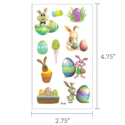 Wrapables Waterproof Temporary Tattoos For Children, 20 Sheets, Easter